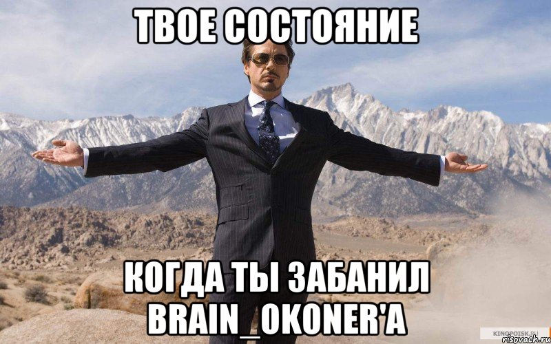 твое состояние когда ты забанил brain_okoner'а, Мем железный человек