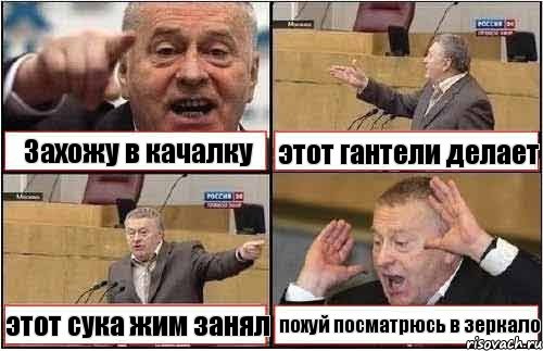 Захожу в качалку этот гантели делает этот сука жим занял похуй посматрюсь в зеркало, Комикс жиреновский