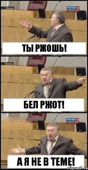 ты ржошь! Бел ржот! а я не в теме!, Комикс Жириновский разводит руками 3