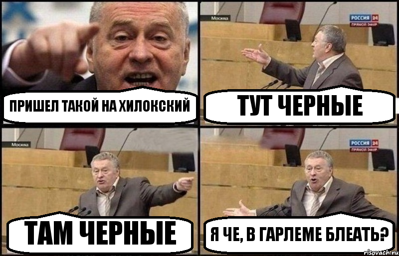 ПРИШЕЛ ТАКОЙ НА ХИЛОКСКИЙ ТУТ ЧЕРНЫЕ ТАМ ЧЕРНЫЕ Я ЧЕ, В ГАРЛЕМЕ БЛЕАТЬ?, Комикс Жириновский