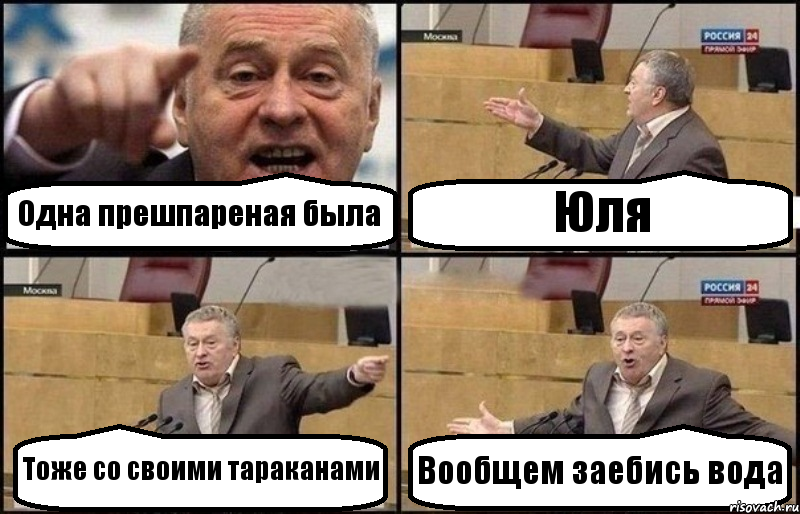 Одна прешпареная была Юля Тоже со своими тараканами Вообщем заебись вода, Комикс Жириновский