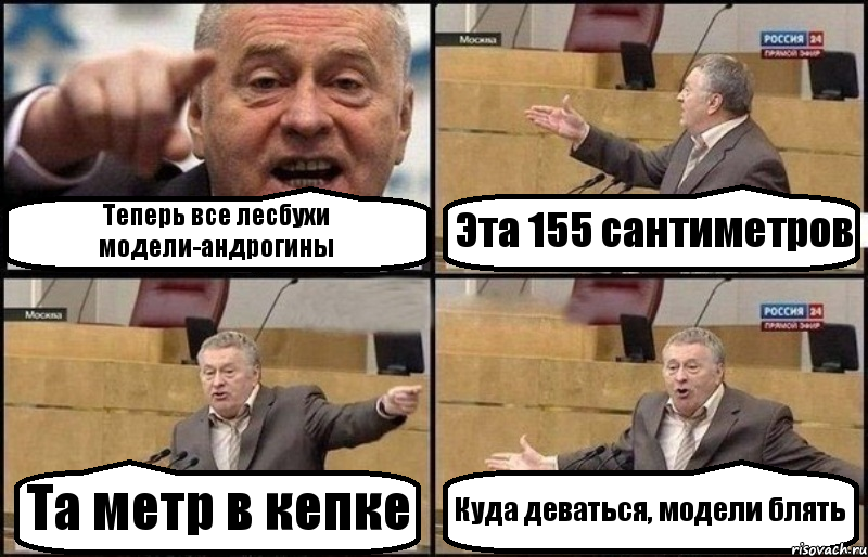 Теперь все лесбухи модели-андрогины Эта 155 сантиметров Та метр в кепке Куда деваться, модели блять, Комикс Жириновский