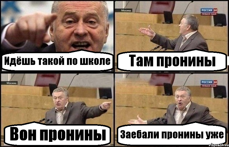 Идёшь такой по школе Там пронины Вон пронины Заебали пронины уже, Комикс Жириновский