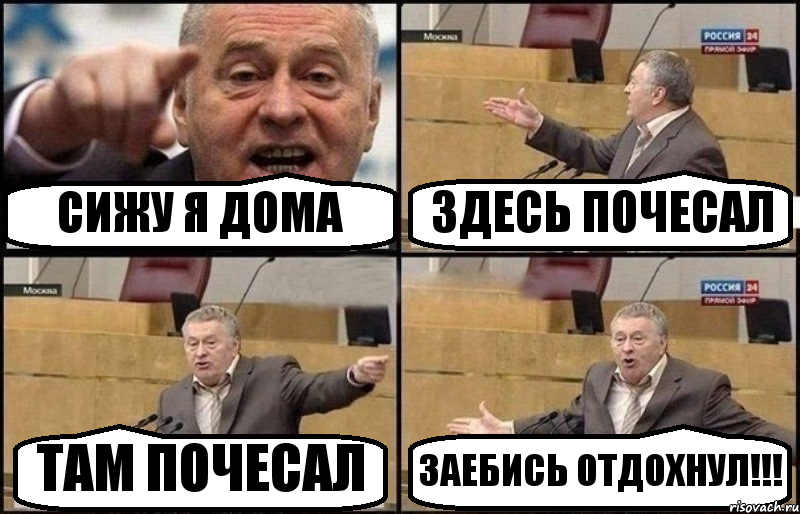 СИЖУ Я ДОМА ЗДЕСЬ ПОЧЕСАЛ ТАМ ПОЧЕСАЛ ЗАЕБИСЬ ОТДОХНУЛ!!!, Комикс Жириновский