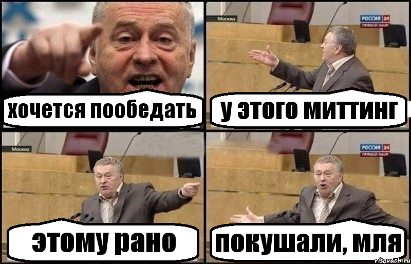 хочется пообедать у этого миттинг этому рано покушали, мля, Комикс Жириновский