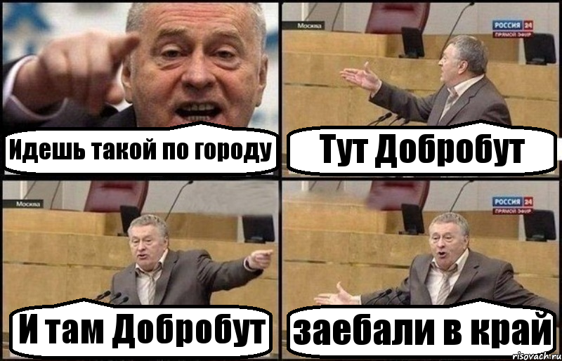 Идешь такой по городу Тут Добробут И там Добробут заебали в край, Комикс Жириновский