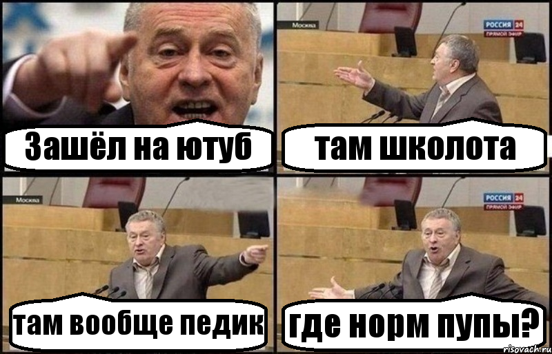 Зашёл на ютуб там школота там вообще педик где норм пупы?, Комикс Жириновский