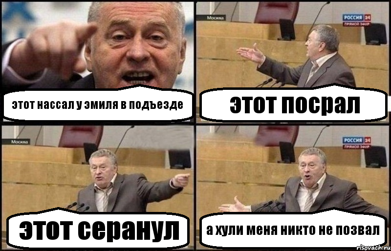 этот нассал у эмиля в подъезде этот посрал этот серанул а хули меня никто не позвал, Комикс Жириновский