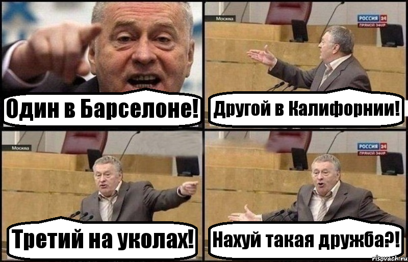 Один в Барселоне! Другой в Калифорнии! Третий на уколах! Нахуй такая дружба?!, Комикс Жириновский