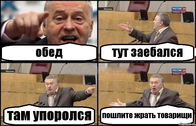 обед тут заебался там упоролся пошлите жрать товарищи, Комикс Жириновский