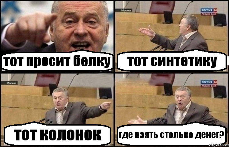 тот просит белку тот синтетику тот колонок где взять столько денег?, Комикс Жириновский