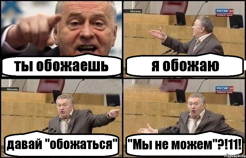 ты обожаешь я обожаю давай "обожаться" "Мы не можем"?!11!, Комикс Жириновский