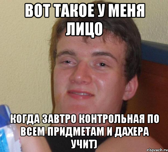 вот такое у меня лицо когда завтро контрольная по всем придметам и дахера учит), Мем 10 guy (Stoner Stanley really high guy укуренный парень)