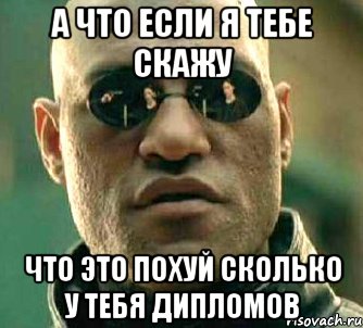 а что если я тебе скажу что это похуй сколько у тебя дипломов, Мем  а что если я скажу тебе