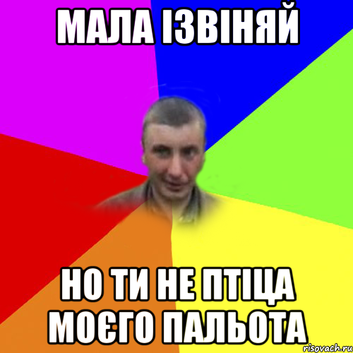 мала ізвіняй но ти не птіца моєго пальота