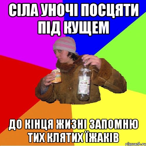 сіла уночі посцяти під кущем до кінця жизні запомню тих клятих їжаків