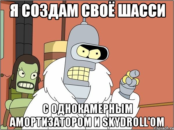 я создам своё шасси с однокамерным амортизатором и skydroll'ом