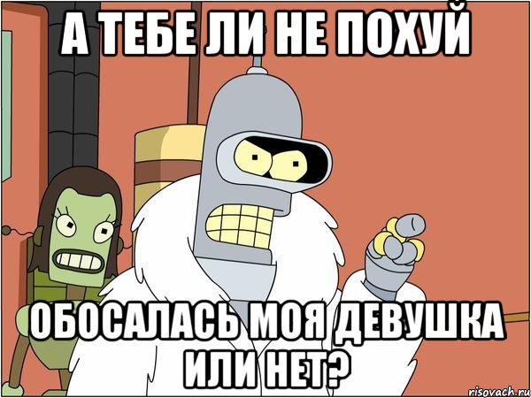 а тебе ли не похуй обосалась моя девушка или нет?, Мем Бендер