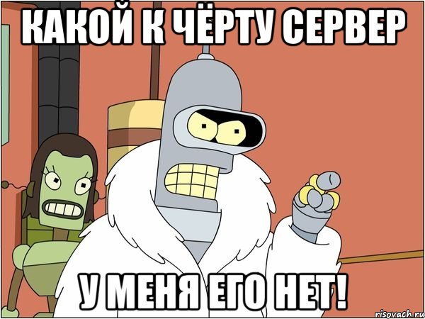 какой к чёрту сервер у меня его нет!, Мем Бендер