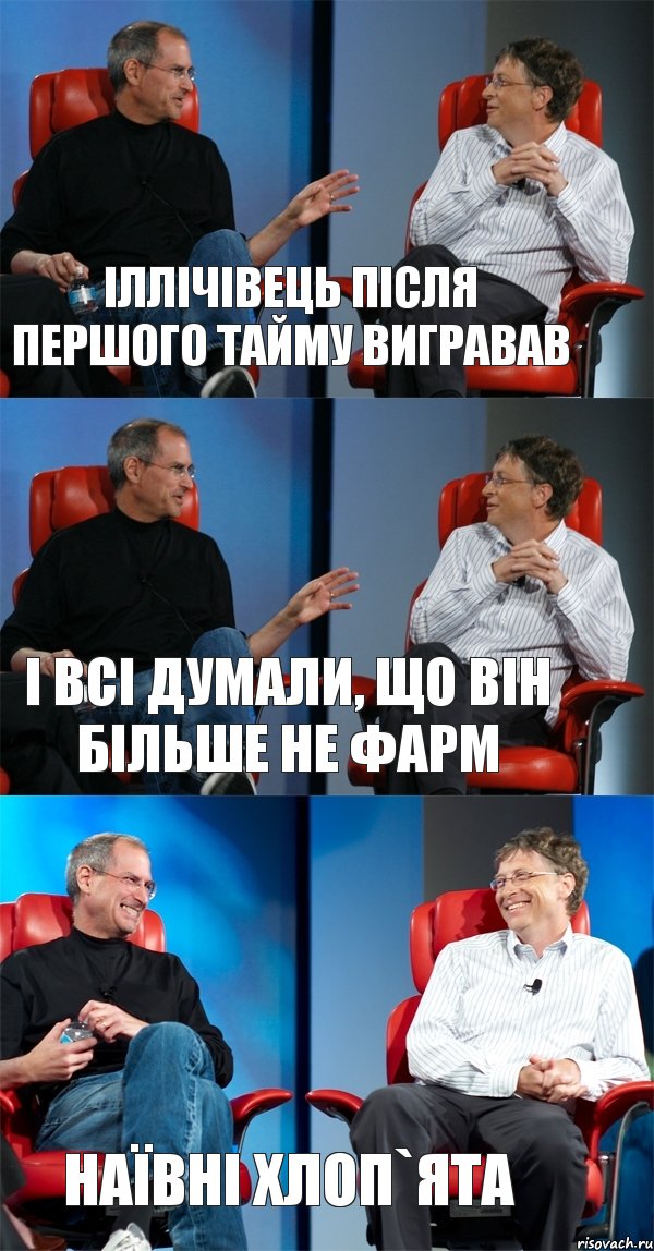 Іллічівець після першого тайму вигравав І всі думали, що він більше не фарм Наївні хлоп`ята, Комикс Стив Джобс и Билл Гейтс (3 зоны)