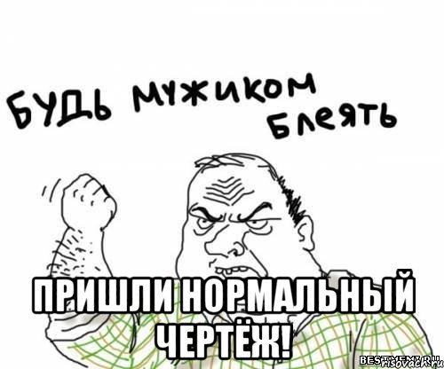  пришли нормальный чертёж!, Мем блять