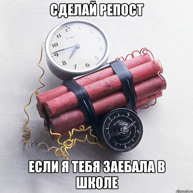 сделай репост если я тебя заебала в школе