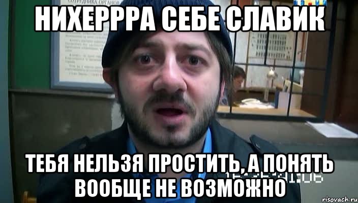 нихеррра себе славик тебя нельзя простить, а понять вообще не возможно, Мем Бородач