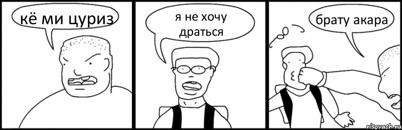 кё ми цуриз я не хочу драться брату акара, Комикс Быдло и школьник