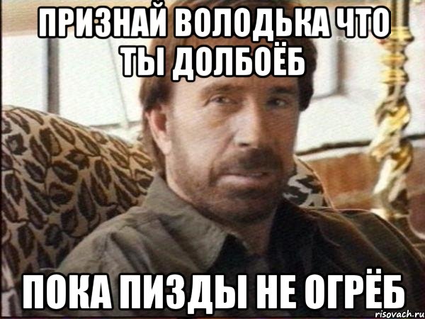 признай володька что ты долбоёб пока пизды не огрёб, Мем чак норрис