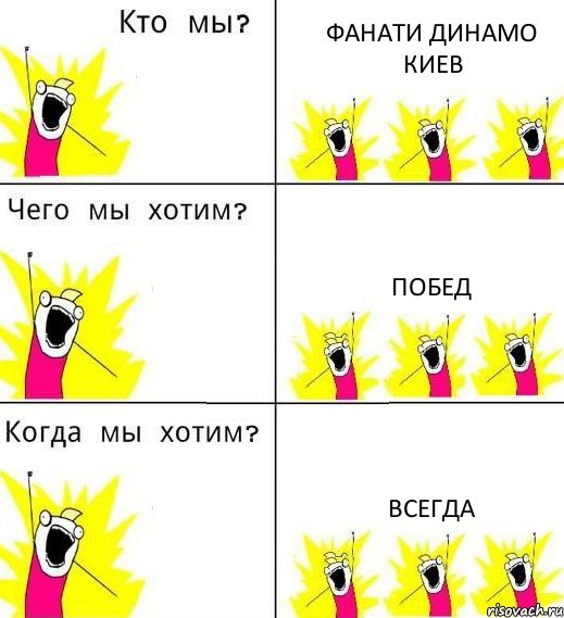ФАНАТИ ДИНАМО КИЕВ ПОБЕД ВСЕГДА, Комикс Что мы хотим