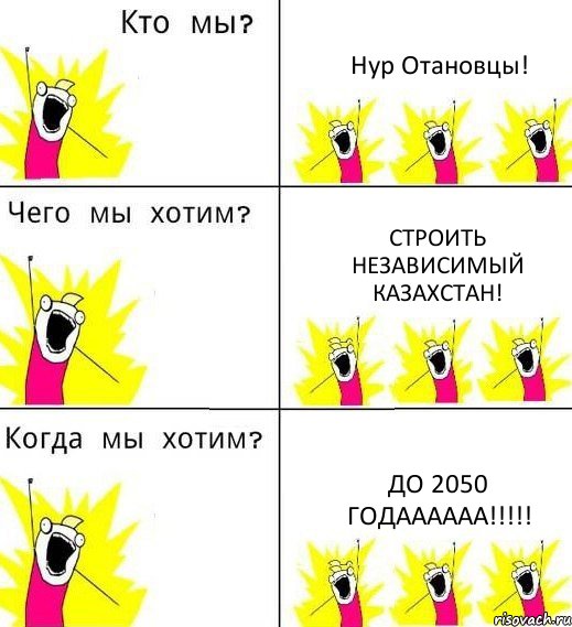 Нур Отановцы! Строить независимый Казахстан! до 2050 годаааааа!!!, Комикс Что мы хотим