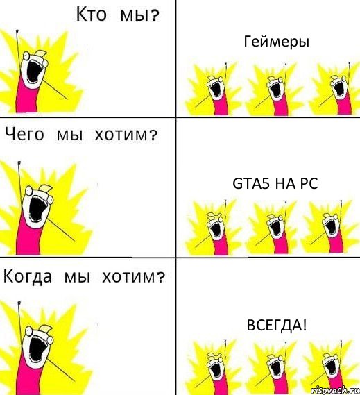 Геймеры GTA5 НА РС Всегда!, Комикс Что мы хотим