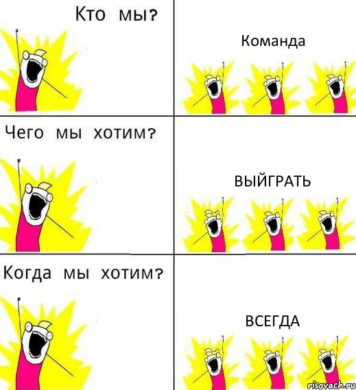 Команда Выйграть Всегда, Комикс Что мы хотим