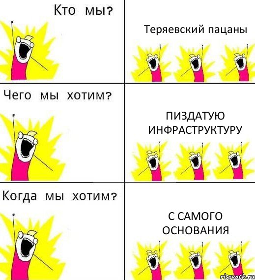 Теряевский пацаны Пиздатую инфраструктуру с самого основания, Комикс Что мы хотим