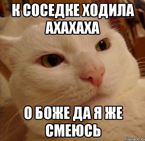 к соседке ходила ахахаха о боже да я же смеюсь
