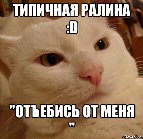 типичная ралина :d "отъебись от меня "