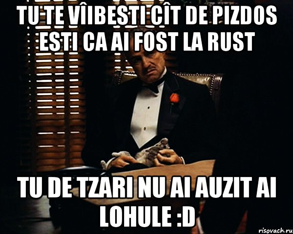 tu te vîibesti cît de pizdos esti ca ai fost la rust tu de tzari nu ai auzit ai lohule :d, Мем Дон Вито Корлеоне