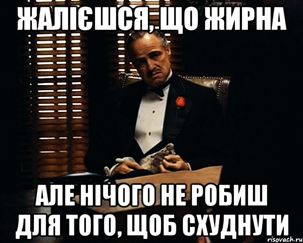 жалієшся, що жирна але нічого не робиш для того, щоб схуднути, Мем Дон Вито Корлеоне