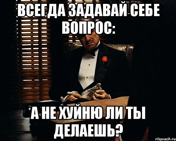 всегда задавай себе вопрос: а не хуйню ли ты делаешь?, Мем Дон Вито Корлеоне