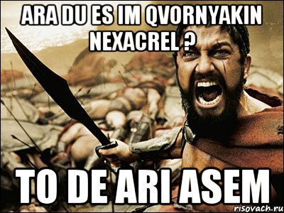 ara du es im qvornyakin nexacrel ? to de ari asem, Мем Это Спарта