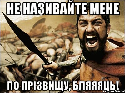 не називайте мене по прізвищу, бляяяць!, Мем Это Спарта