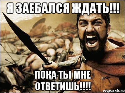 я заебался ждать!!! пока ты мне ответишь!!!, Мем Это Спарта