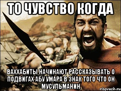 то чувство когда ваххабиты начинают рассказывать о подвигах абу умара в знак того что он мусульманин, Мем Это Спарта