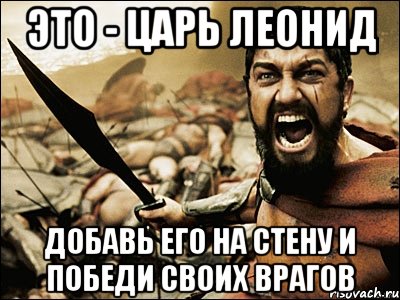 это - царь леонид добавь его на стену и победи своих врагов, Мем Это Спарта