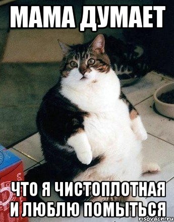 мама думает что я чистоплотная и люблю помыться