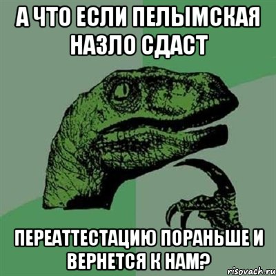 а что если пелымская назло сдаст переаттестацию пораньше и вернется к нам?, Мем Филосораптор