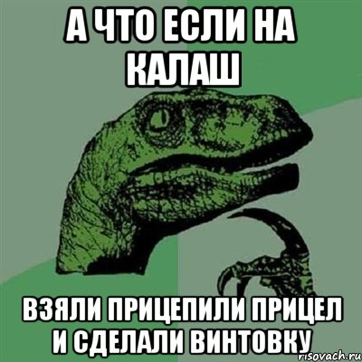 а что если на калаш взяли прицепили прицел и сделали винтовку, Мем Филосораптор