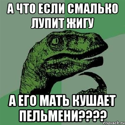 а что если смалько лупит жигу а его мать кушает пельмени???, Мем Филосораптор