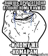 -знаешь друг сегодня я понял кому я нужен -и кому же -комарам, Мем Forever Alone