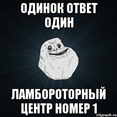одинок ответ один ламбороторный центр номер 1, Мем Forever Alone